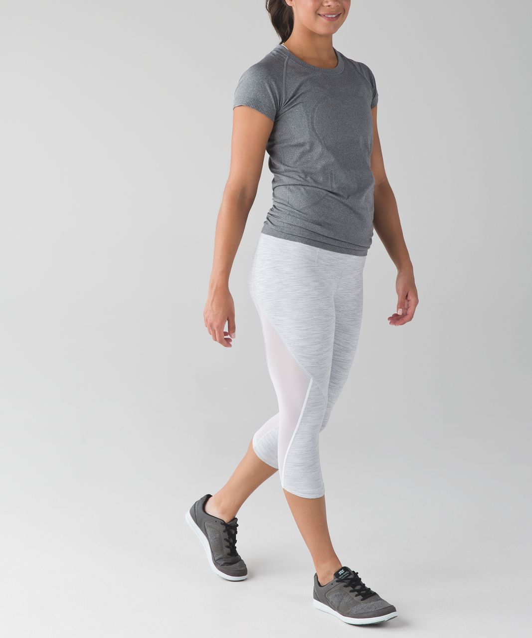 Lululemon Run With The Sun Crop - Wee Are From Space Nimbus Battleship / White