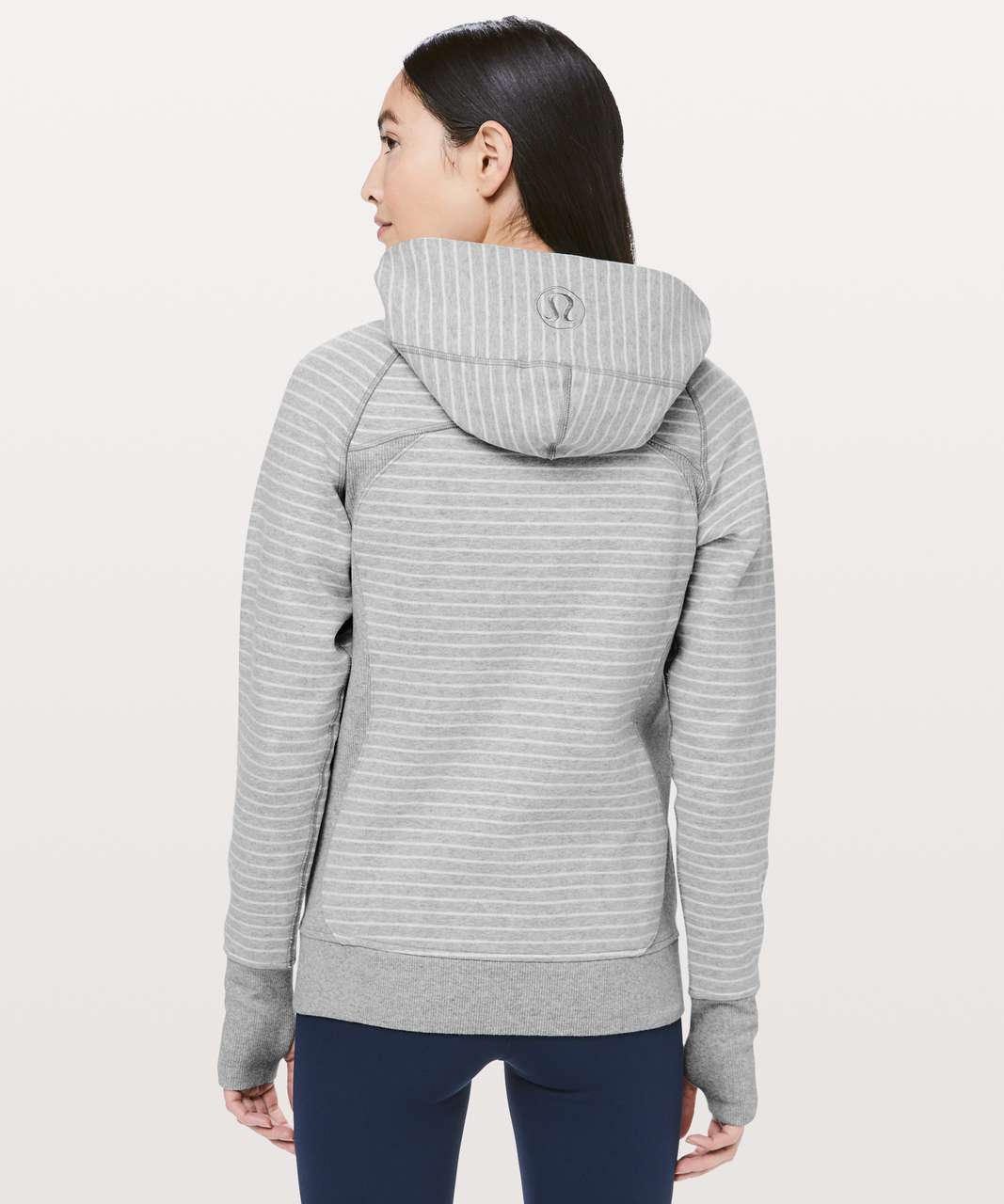 Lululemon Scuba Hoodie *Classic Cotton Fleece - Parallel Stripe Heathered  Core Light Grey Heathered White - lulu fanatics