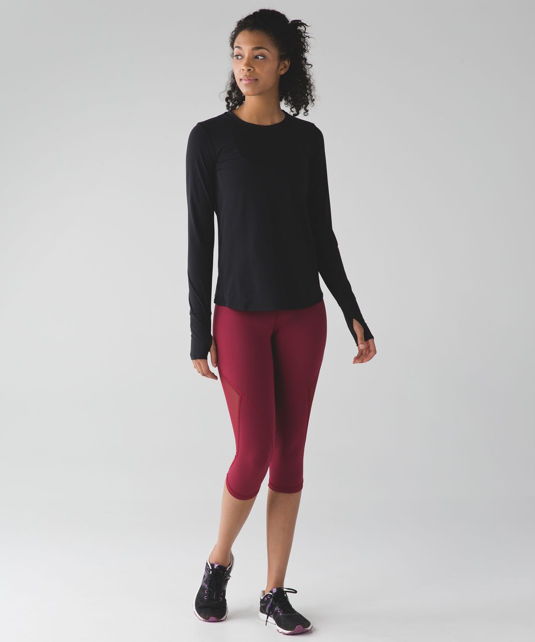 Lululemon Run With The Sun Crop - Rosewood