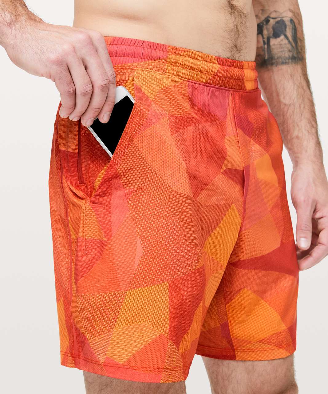 Lululemon Pace Breaker Short *Linerless 7" Updated - Mesh Mash Orange Multi