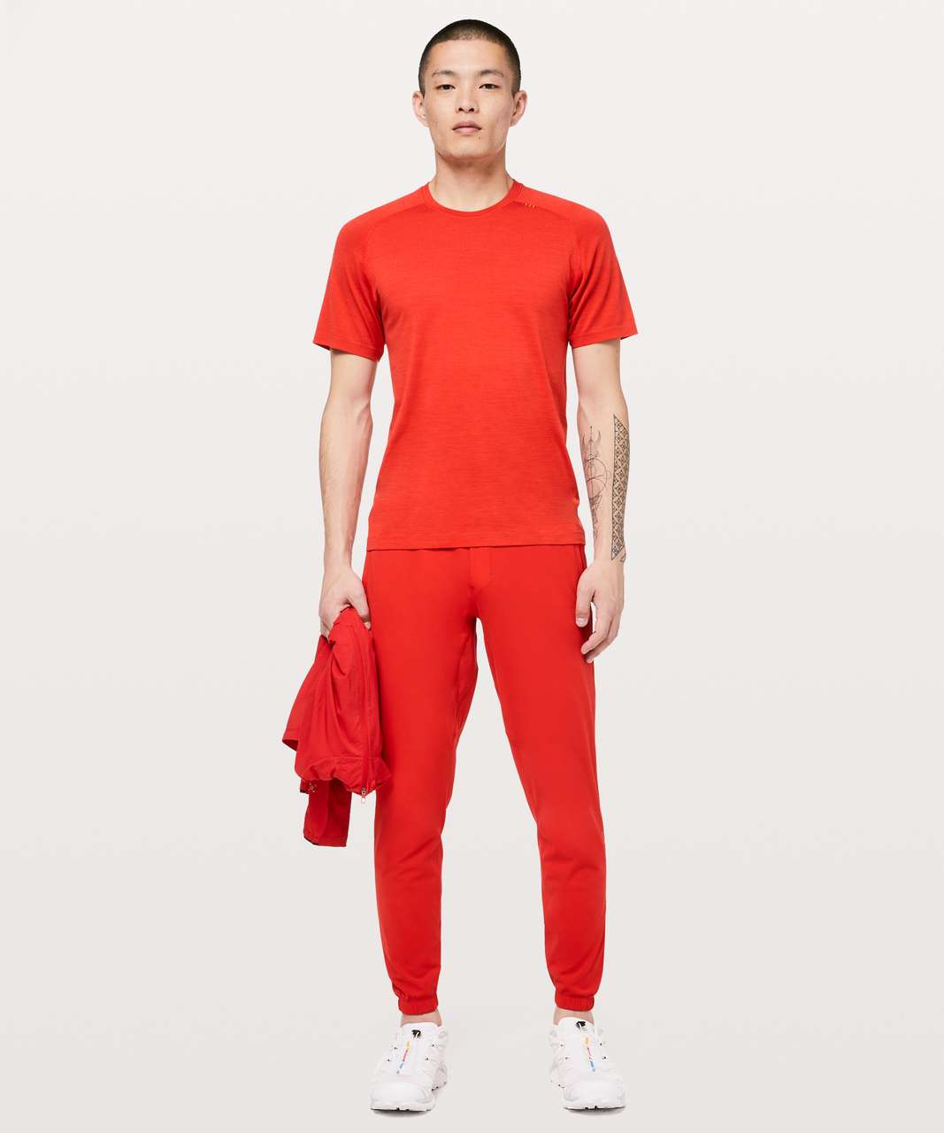 Rate my work fit: Raw Linen Surge Joggers (shorter) and LNY Dark Red Scuba  : r/lululemon