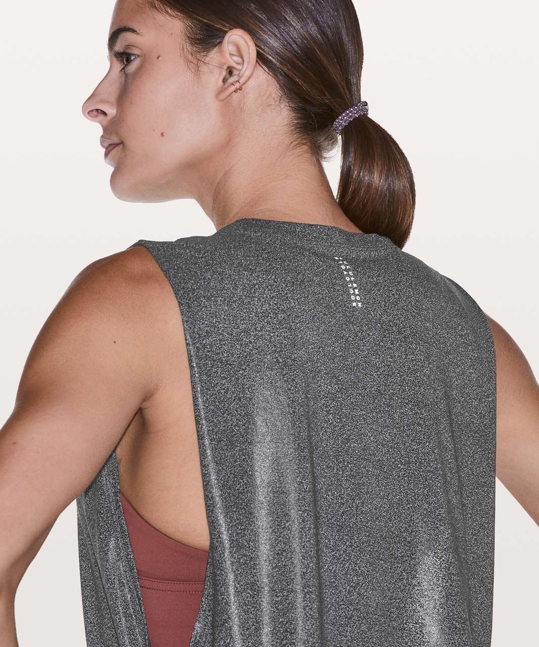 Lululemon Ride & Reflect Muscle Tank *lululemon X SoulCycle - Luminosity Foil Print Heathered Black Black