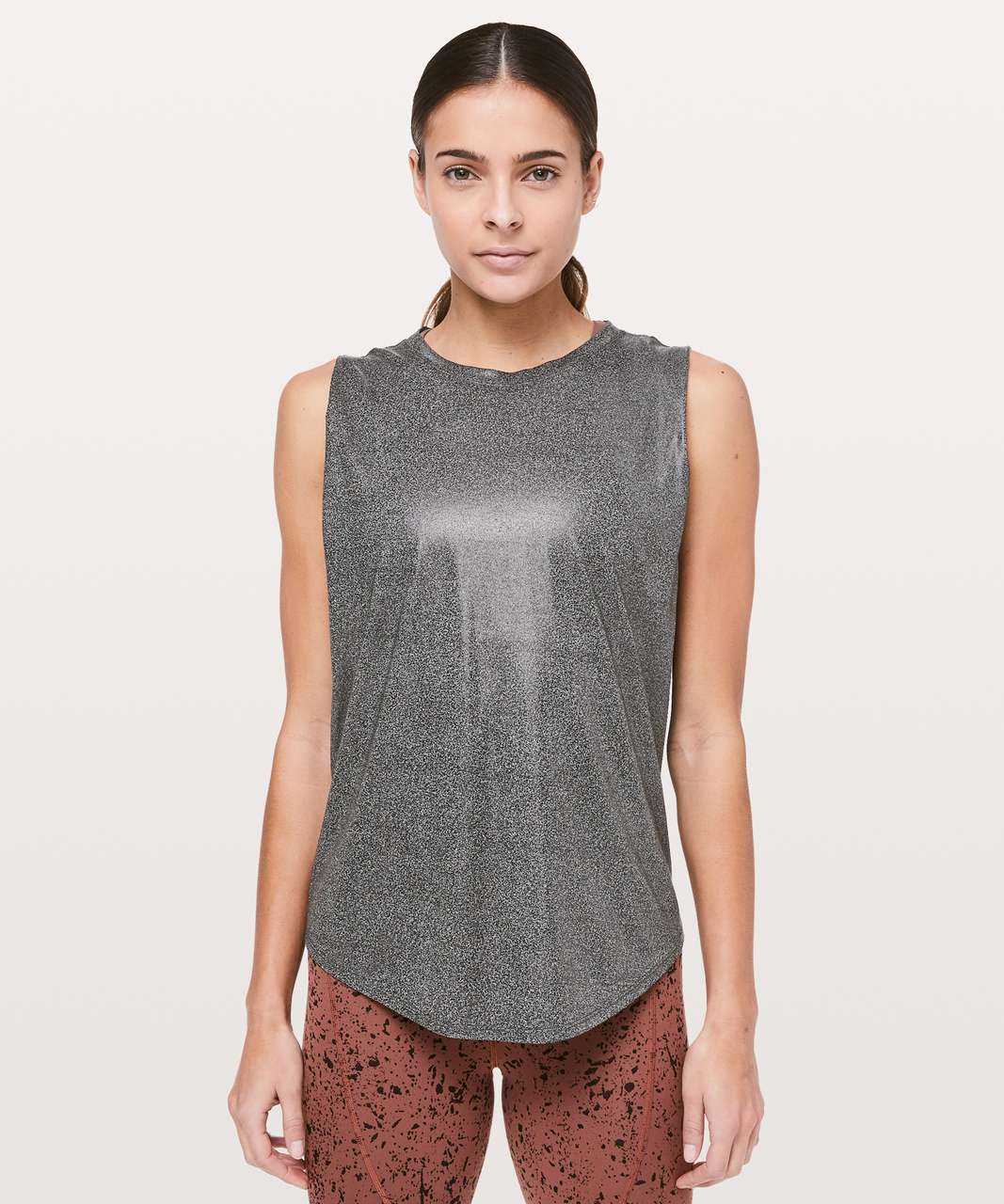 Lululemon Ride & Reflect Muscle Tank *lululemon X SoulCycle - Luminosity Foil Print Heathered Black Black