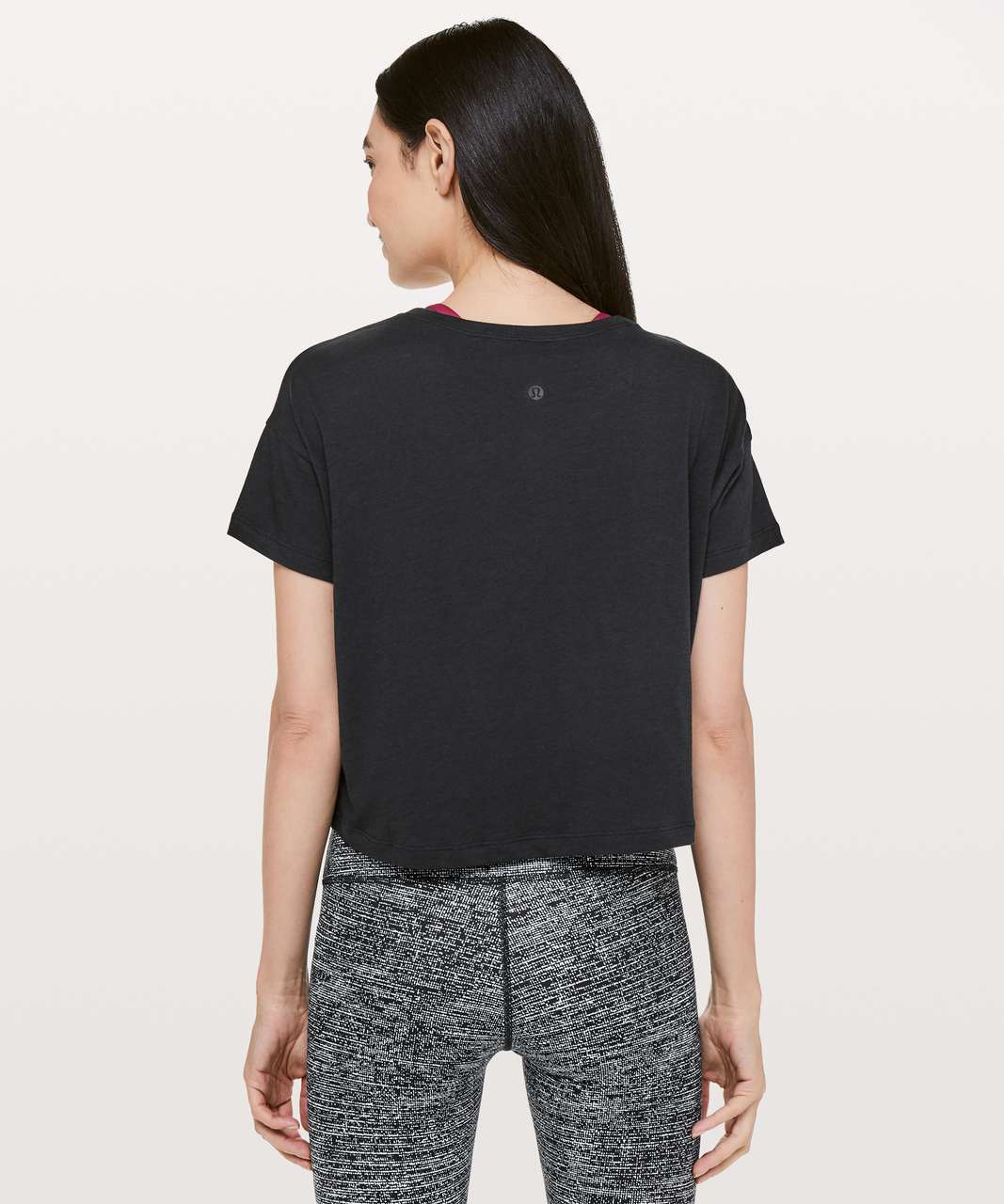 Lululemon CATES TRAINING TEE HERITAGE SPECKLE CAMO JACQUARD BLK SZ