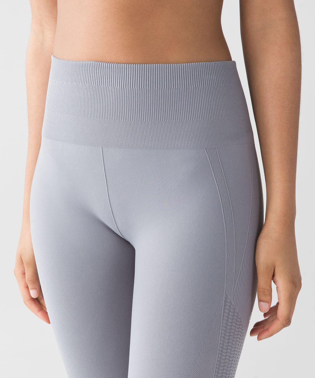 Lululemon In The Flow Ruched Leggings Yoga Gym Cropped Gray Pants