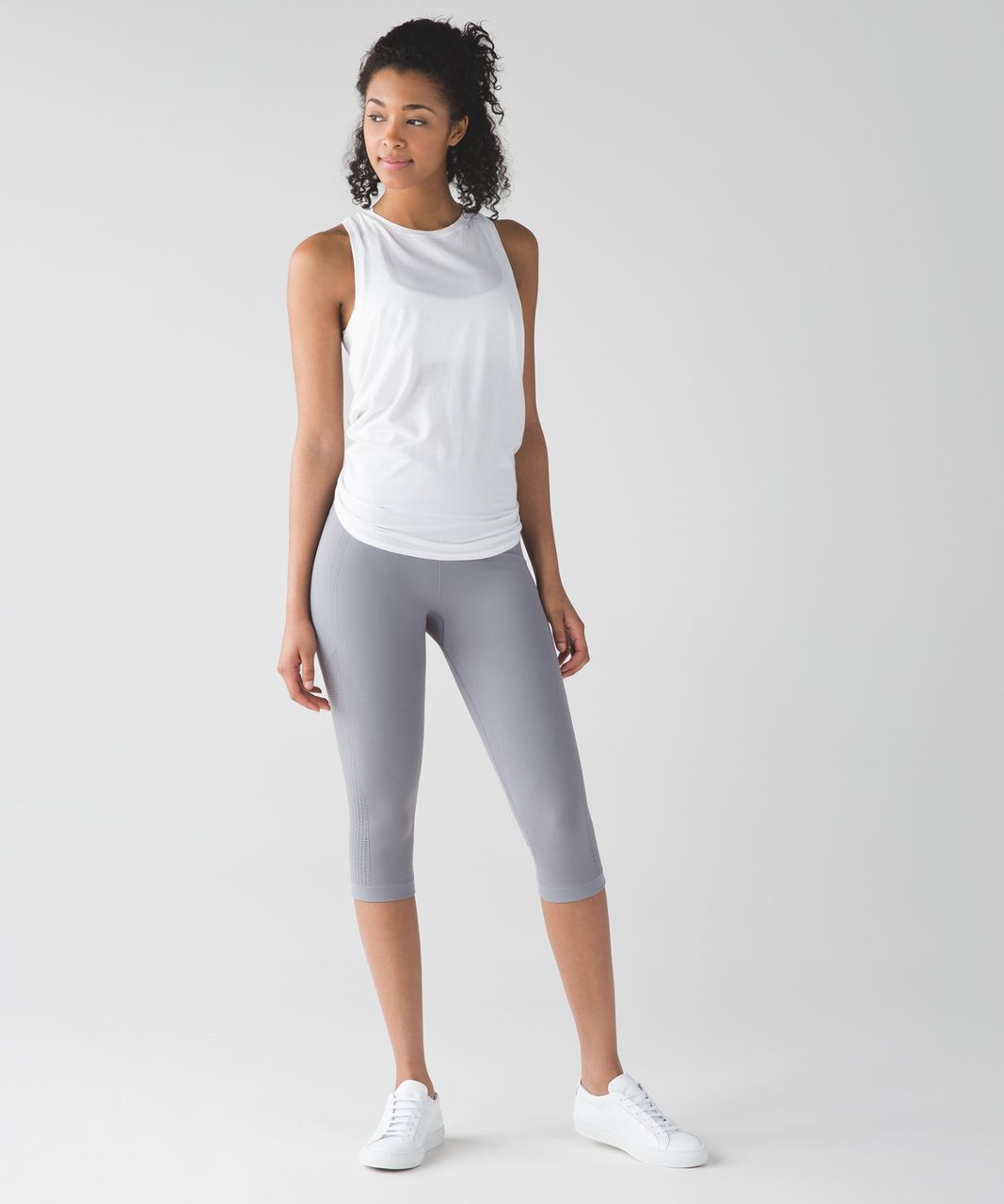 Lululemon Flow & Go Crop - Battleship - lulu fanatics