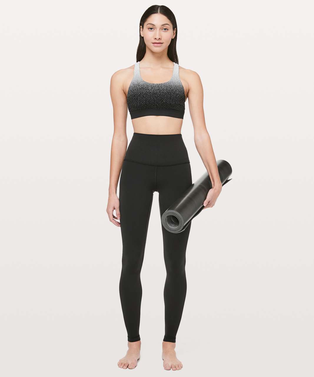 Lululemon Energy Bra - Ombre Speckle Stop Jacquard EB Black White - lulu  fanatics