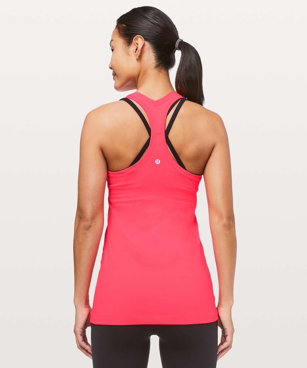 True Rock Jr Women's Racerback Pocket Tank Top (Neon Coral, Large) 