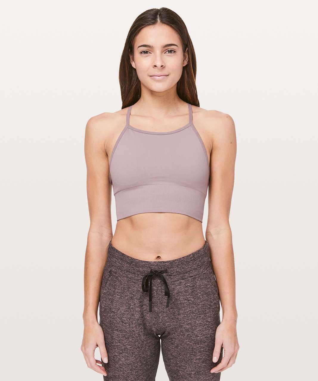 Lululemon Ebb To Street Bra Long Line - Smoky Blush