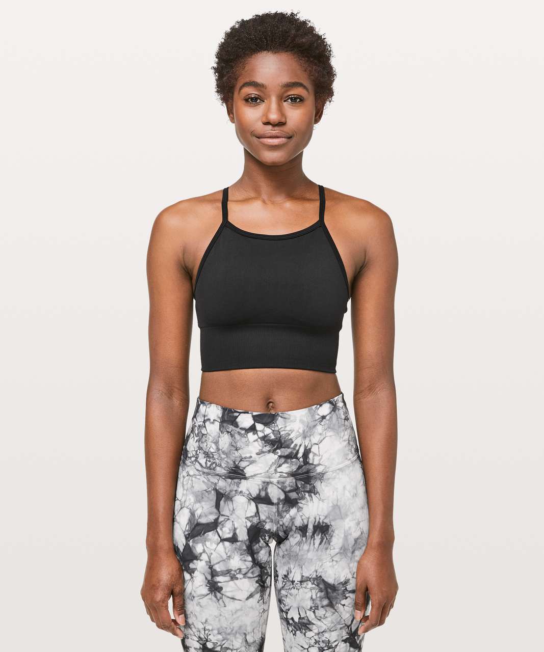 Lululemon Ebb To Street Bra Long Line - Black - lulu fanatics