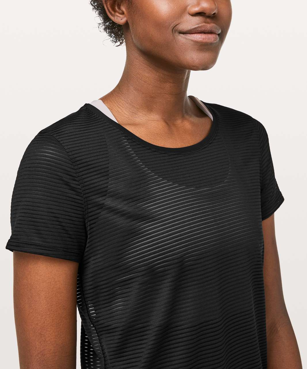 Lululemon All Love Crew *Striped Mesh - Black