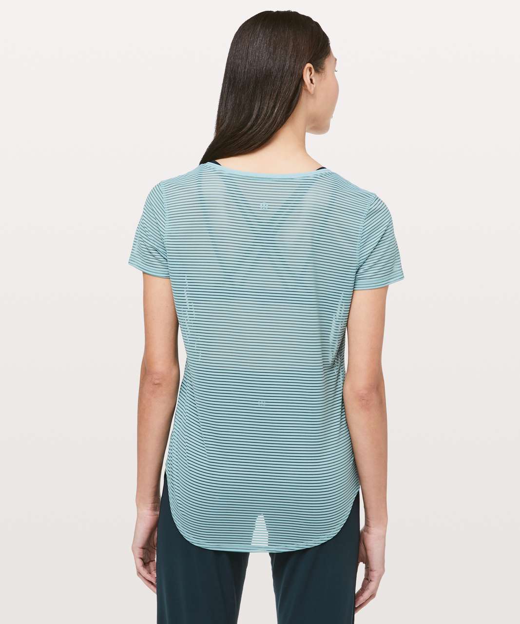 Lululemon All Love Tee *Striped Mesh - Cloud Blue