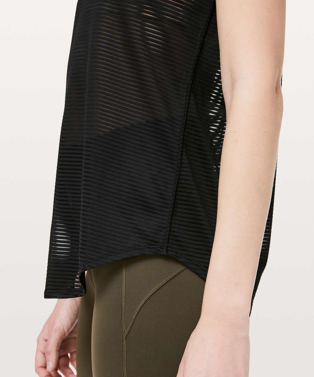 Lululemon All Love Tee *Striped Mesh - Black