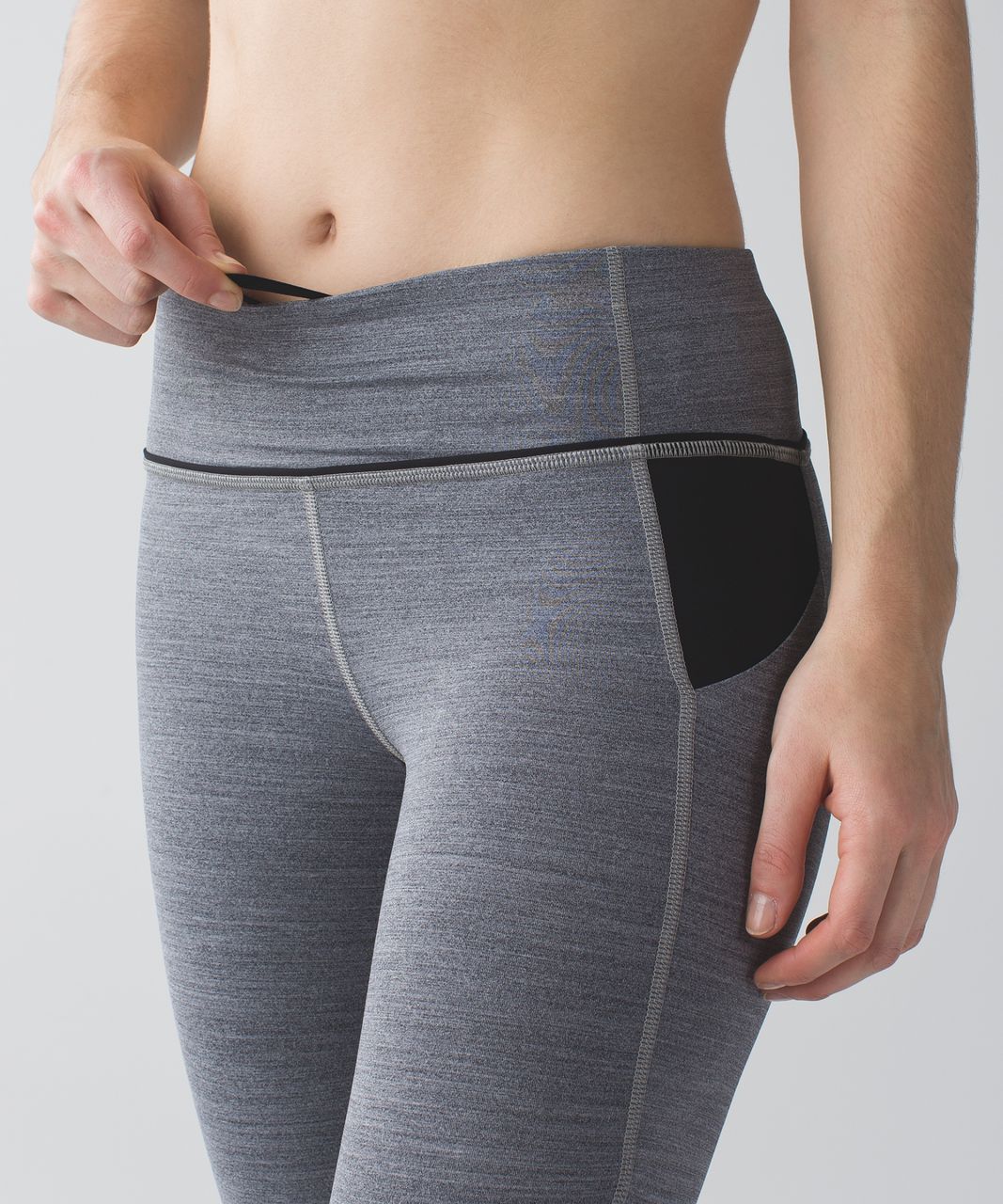 Lululemon Pace Rival Crop - Space Dye Camo Black Dark Slate / Black