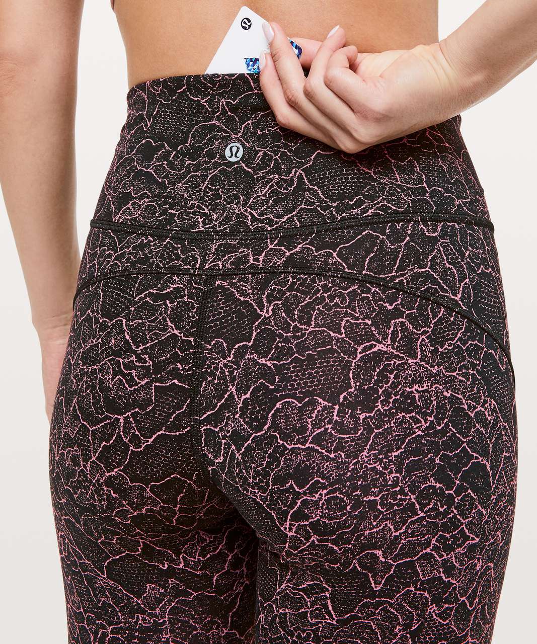 Lululemon In Movement 7/8 Tight *Everlux 25" - Lacescape Spanish Rose Black