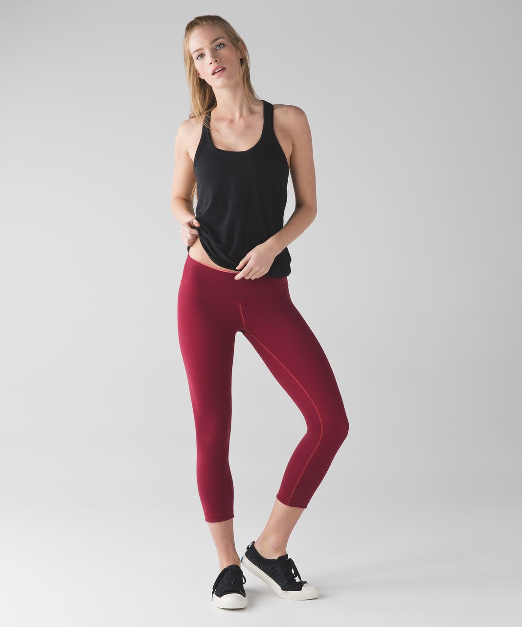 Lululemon Wunder Under Crop III - Flash Light / Rosewood