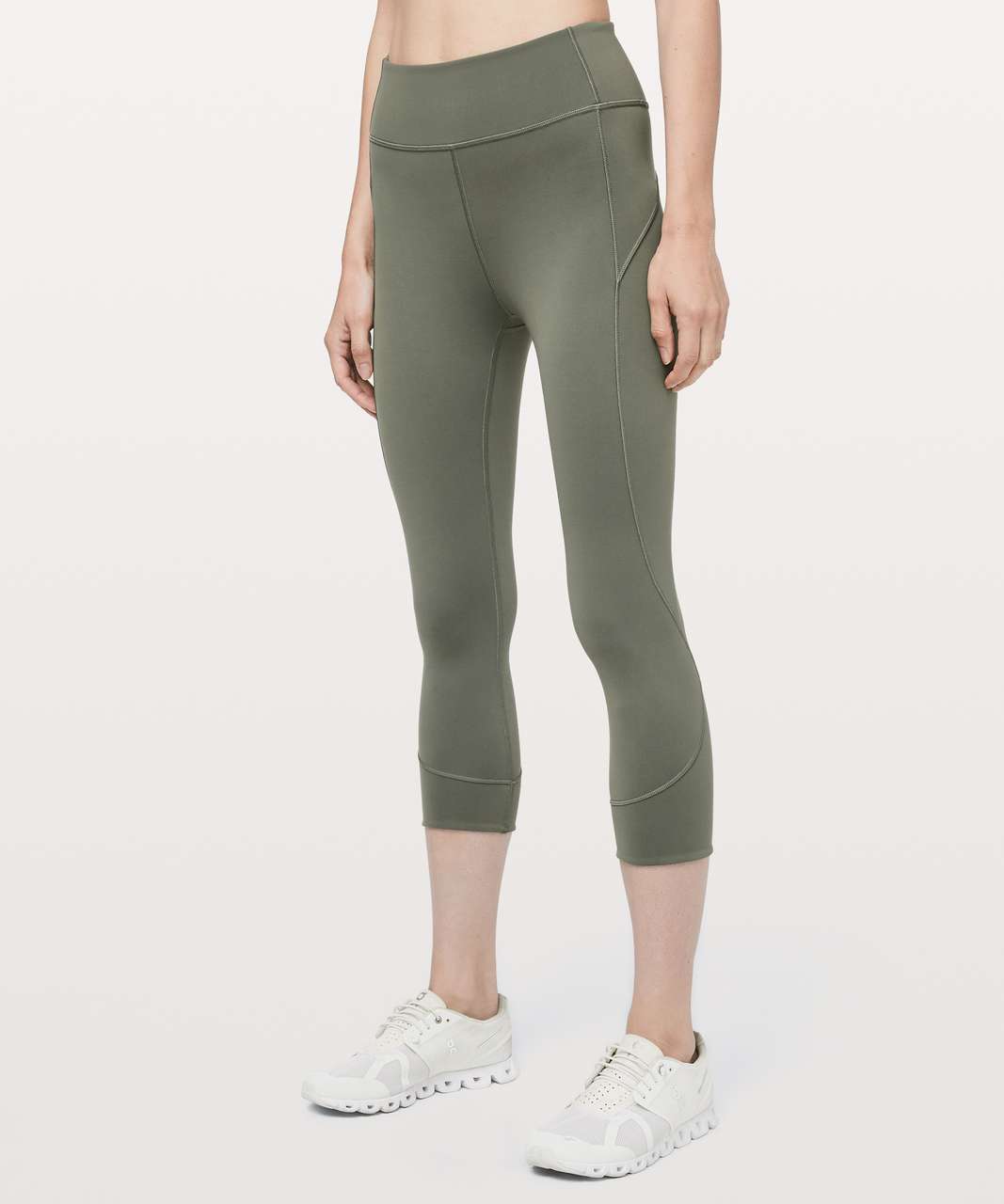 Lululemon In Movement Crop *Everlux 19 - Grey Sage - lulu fanatics