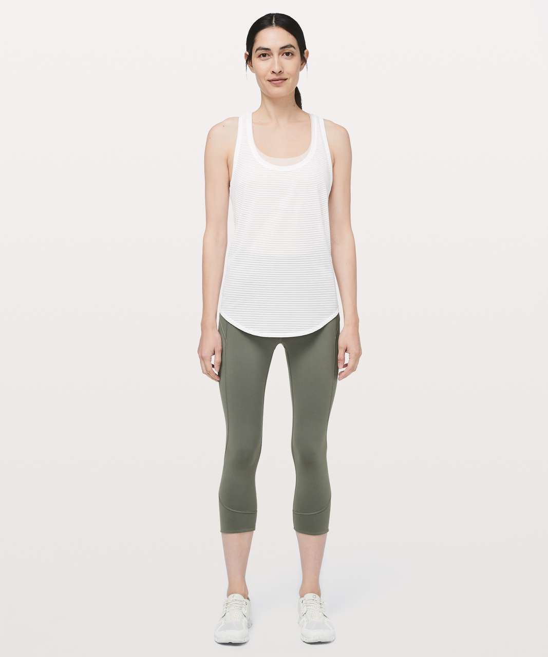 Lululemon In Movement Crop *Everlux 19 - Grey Sage - lulu fanatics