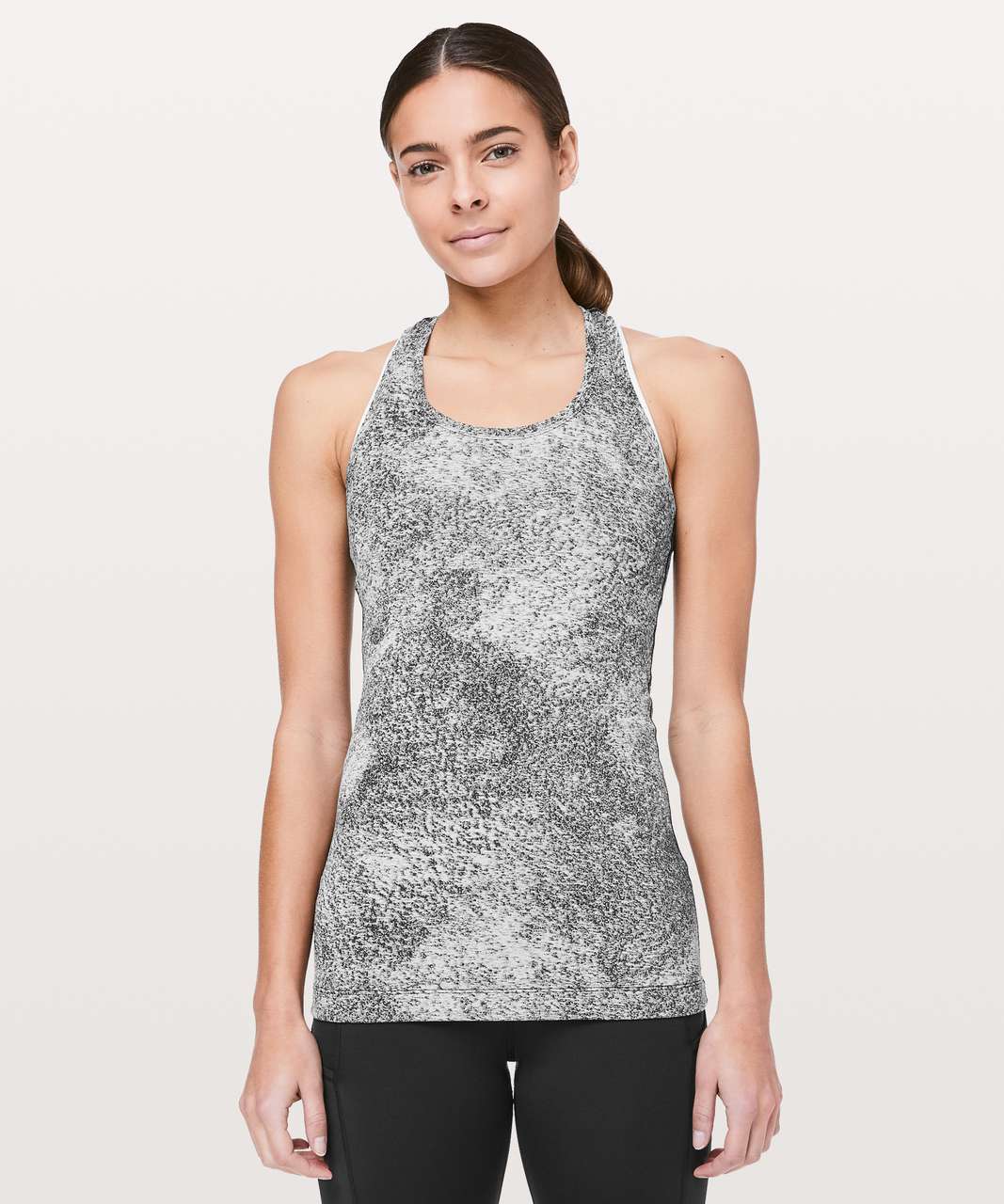 Lululemon Cool Racerback II - Luon Spray Jacquard White Black