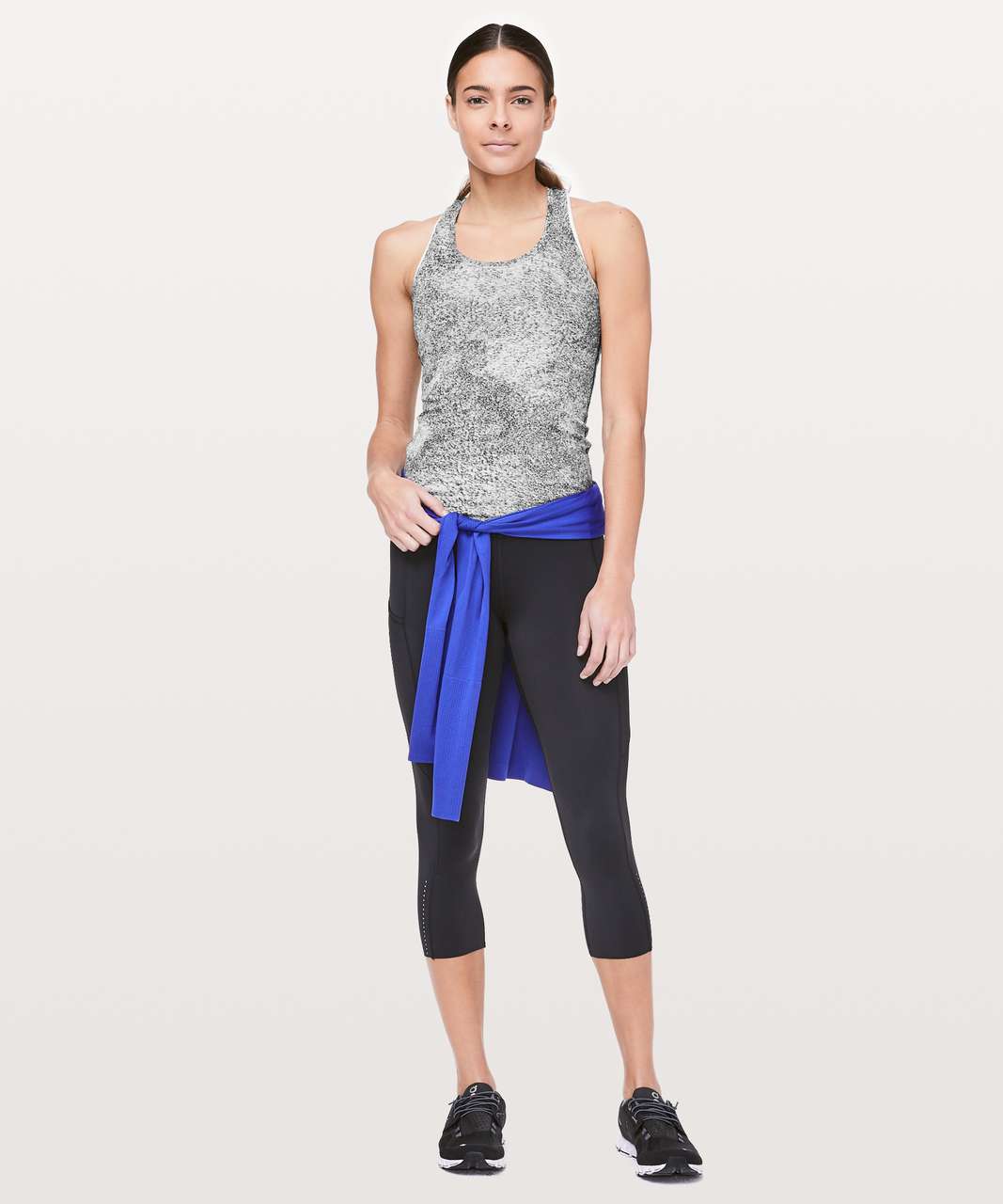 Lululemon Cool Racerback II - Luon Spray Jacquard White Black