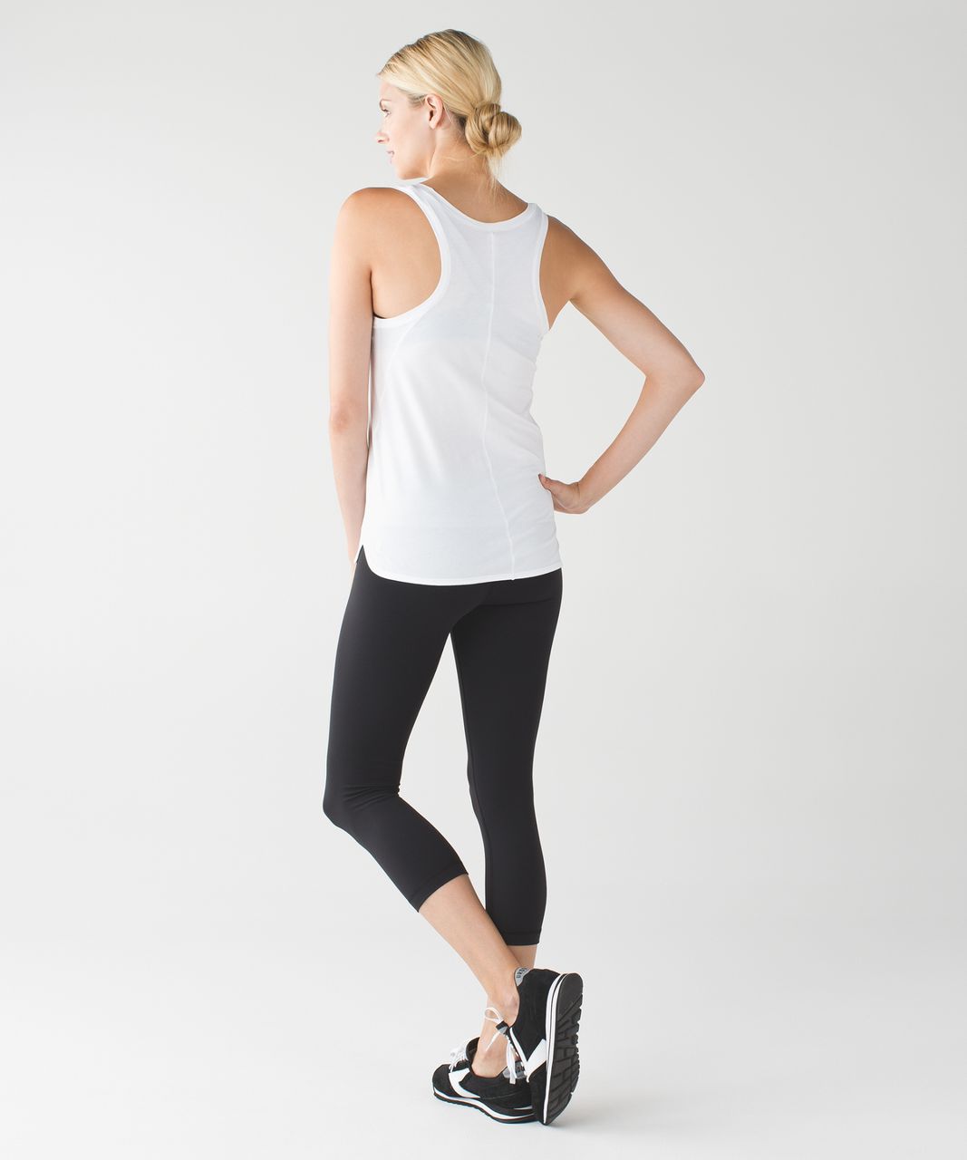 Lululemon Wunder Under Crop III - Black / Tonka Stripe Black White / Apex Stripe Black White