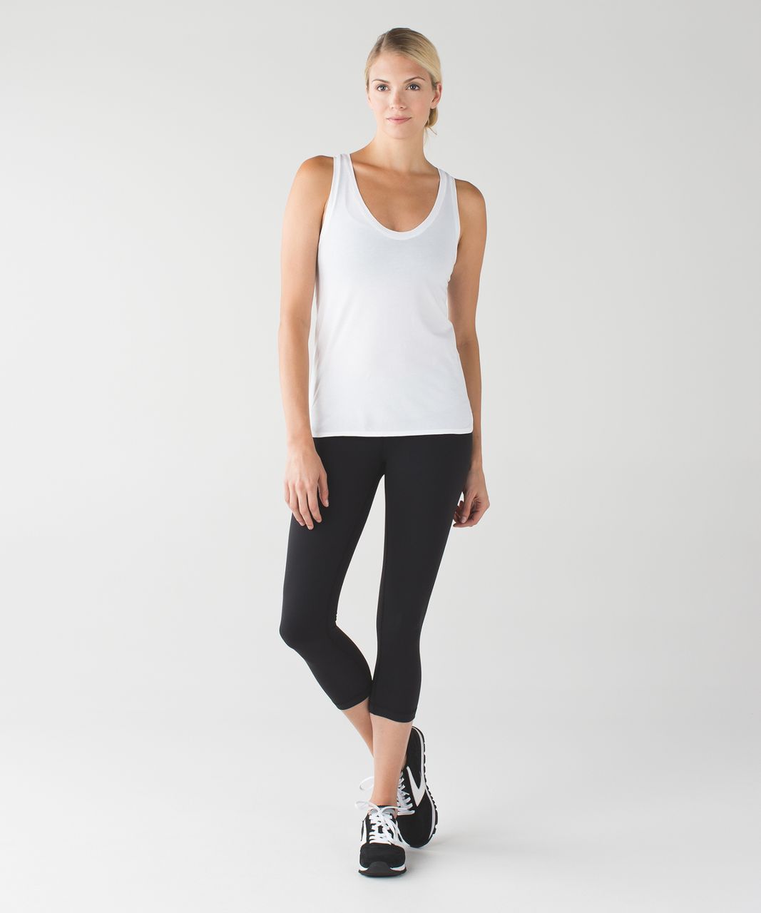 Lululemon Wunder Under Crop III - Black / Tonka Stripe Black White / Apex Stripe Black White