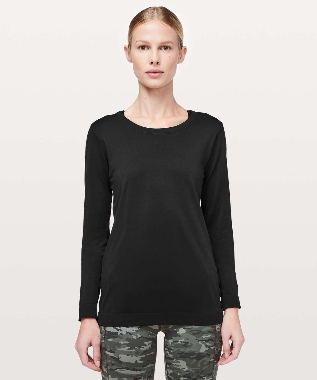 Lululemon Swiftly Tech Long Sleeve (Breeze) *Relaxed Fit - Black / Black  (Second Release) - lulu fanatics