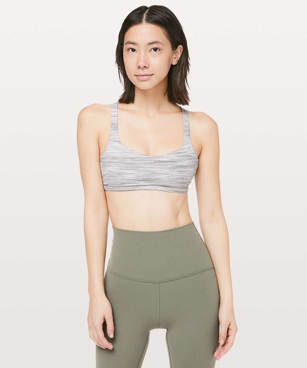 Lululemon Free To Be Zen Bra - Space Dye Camo White Silver Spoon / Ocean Mist