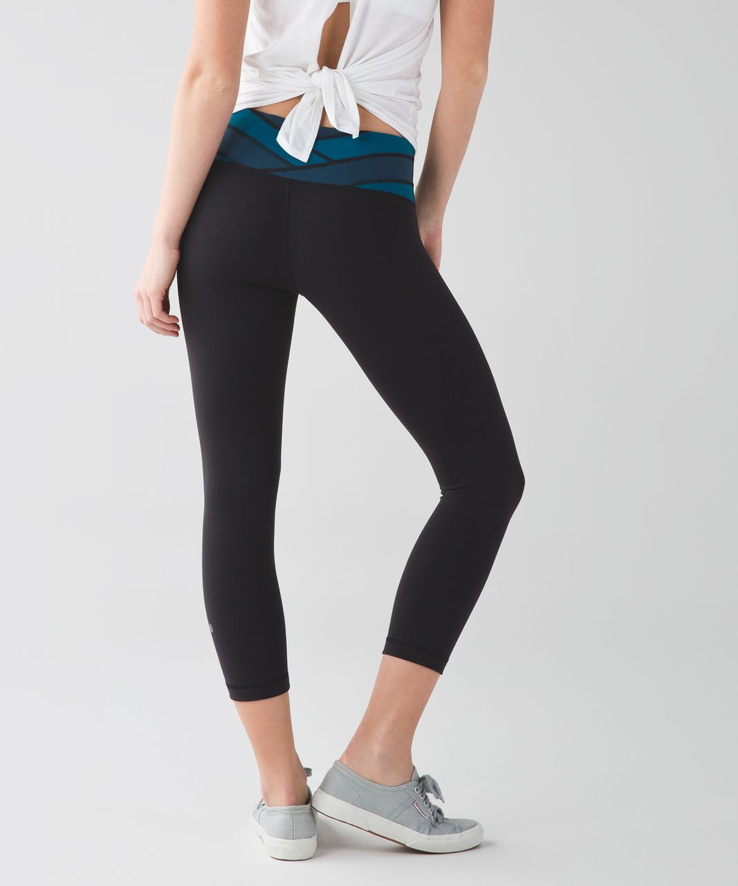 Lululemon Wunder Under Crop III - Black / Tofino Teal / Alberta