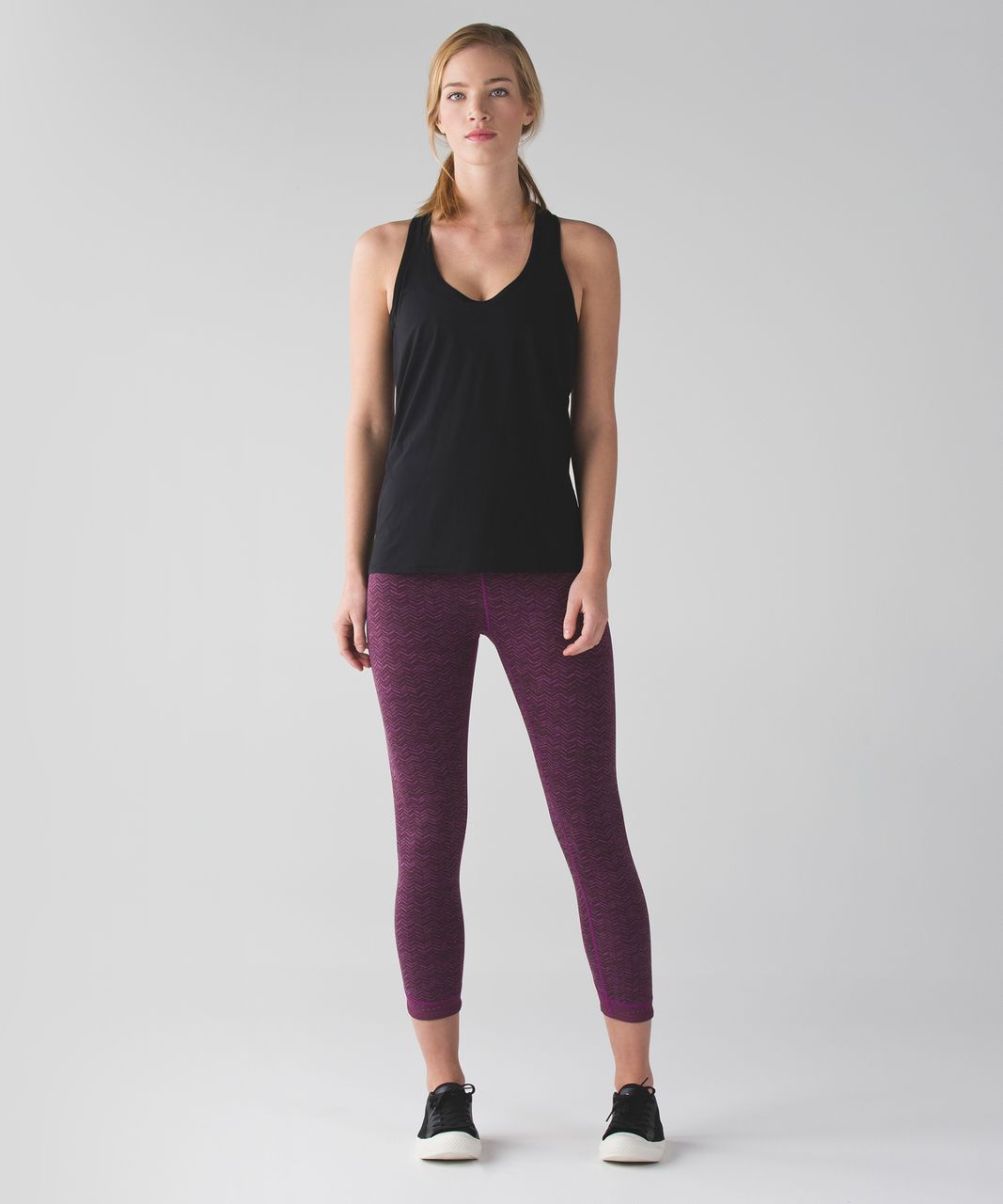 Lululemon Transcend Crop - Irregular Spacebone Regal Plum Red Grape / Red Grape