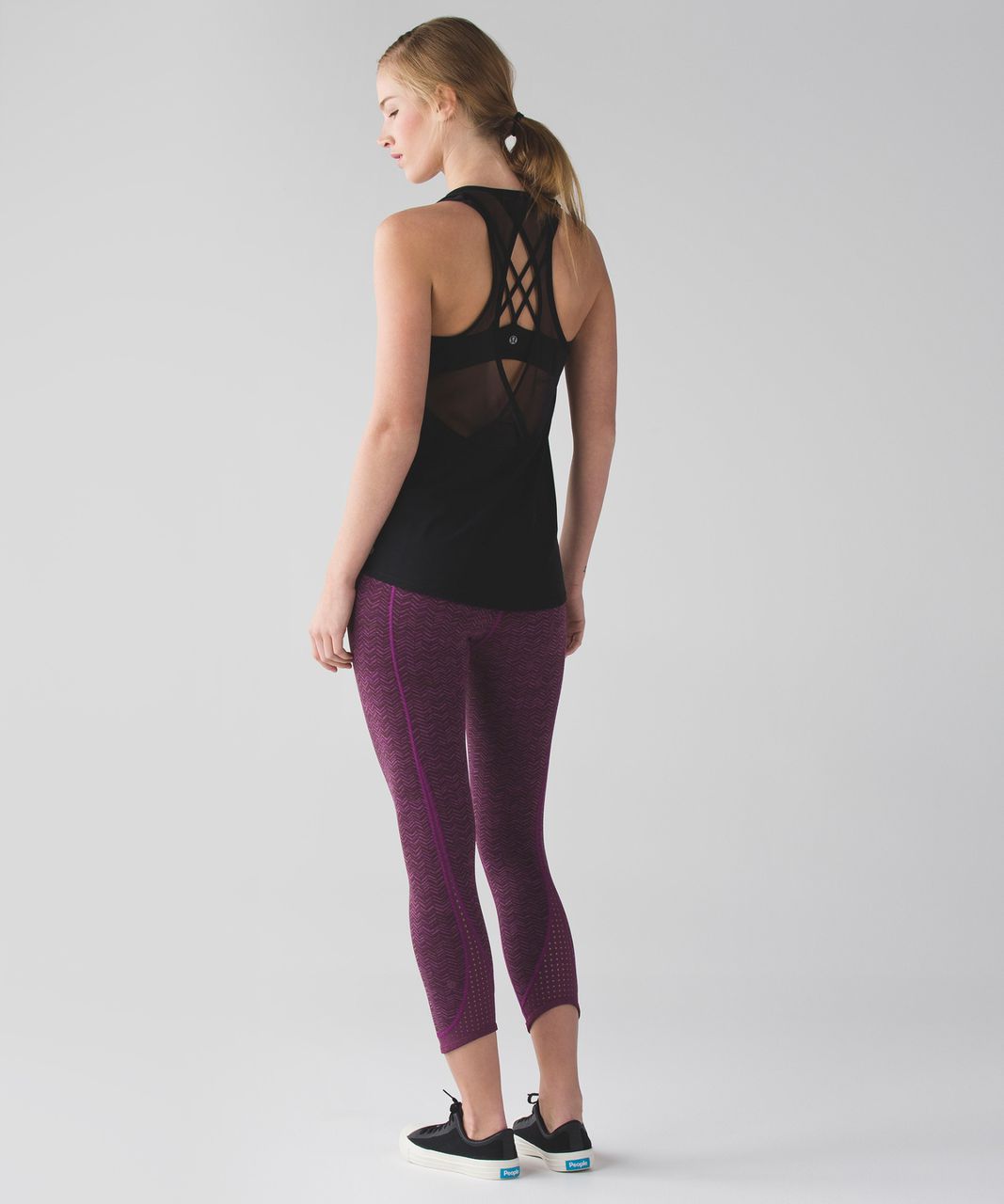 Lululemon Transcend Crop - Irregular Spacebone Regal Plum Red Grape / Red Grape