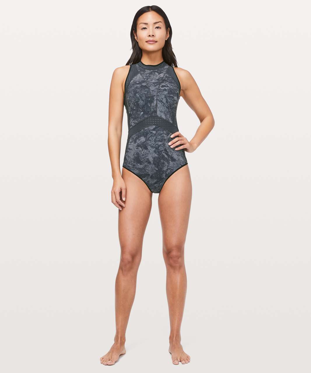 Lululemon Beach Break Paddlesuit - Washed Marble Titanium Deep Coal / Deep Coal