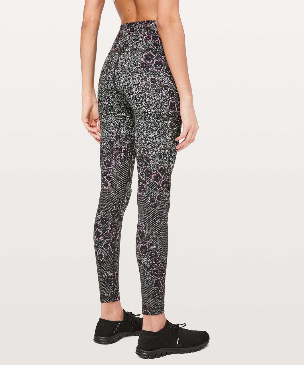 Lululemon Wunder Under High-Rise Tight *Engineered Full-On Luxtreme 28" - Trellis Bloom Wunder Under Ice Grey Black