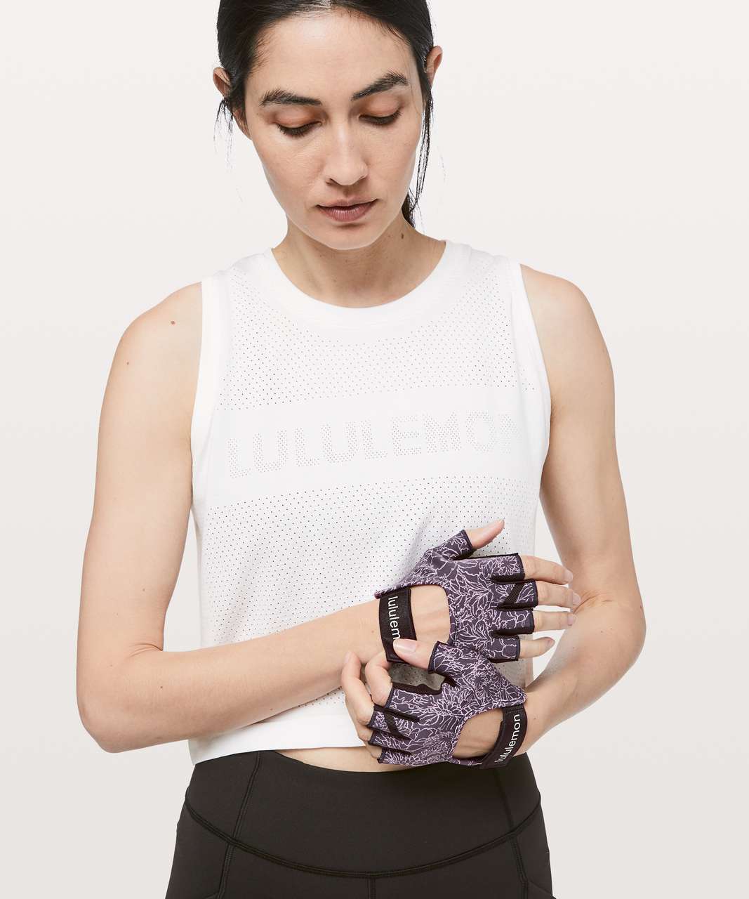 Lululemon Uplift Training Gloves - Arabesque Antoinette Smoky Quartz / Black