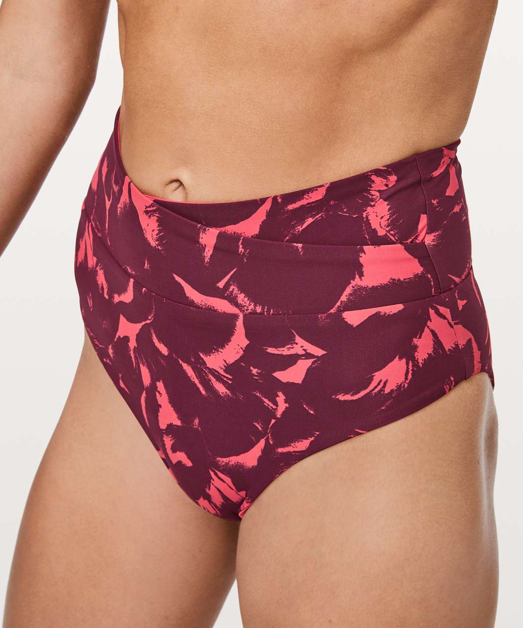 Lululemon Tied To Tide Swim Bottom - Mini Flower Pop Poppy Coral Deep Ruby / Poppy Coral