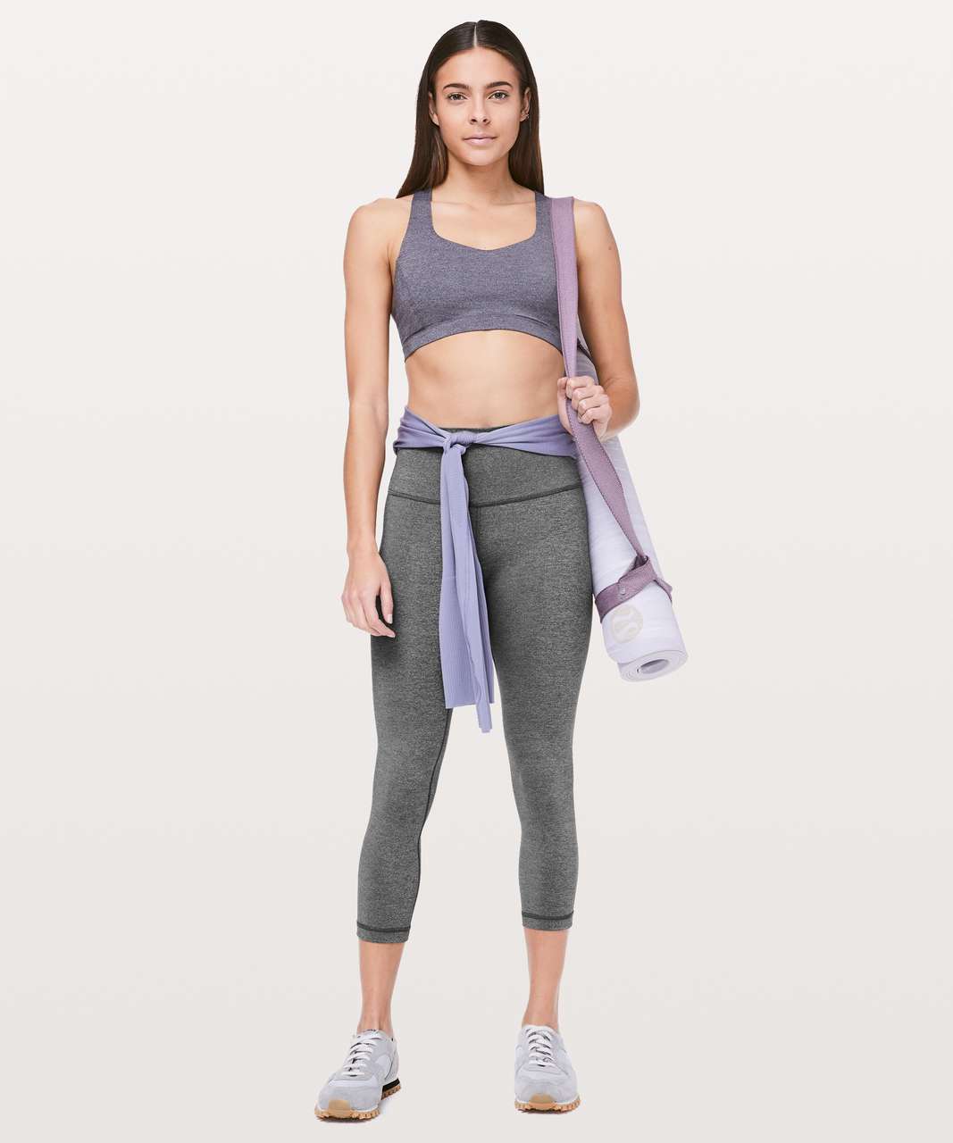 Lululemon Wunder Under Crop (High-Rise) *Luxtreme 21 - Heathered Black -  lulu fanatics