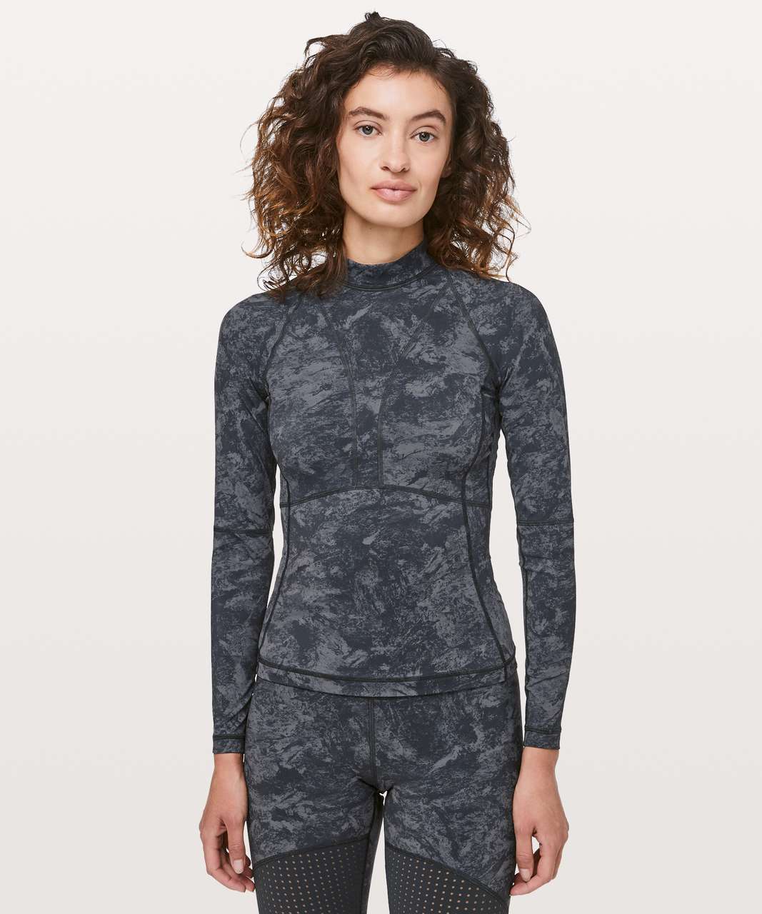 Lululemon Beach Break Rashguard - Washed Marble Titanium Deep Coal