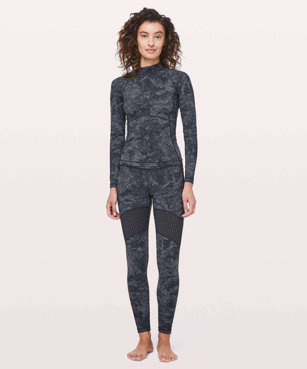 Lululemon Beach Break Rashguard - Washed Marble Titanium Deep Coal