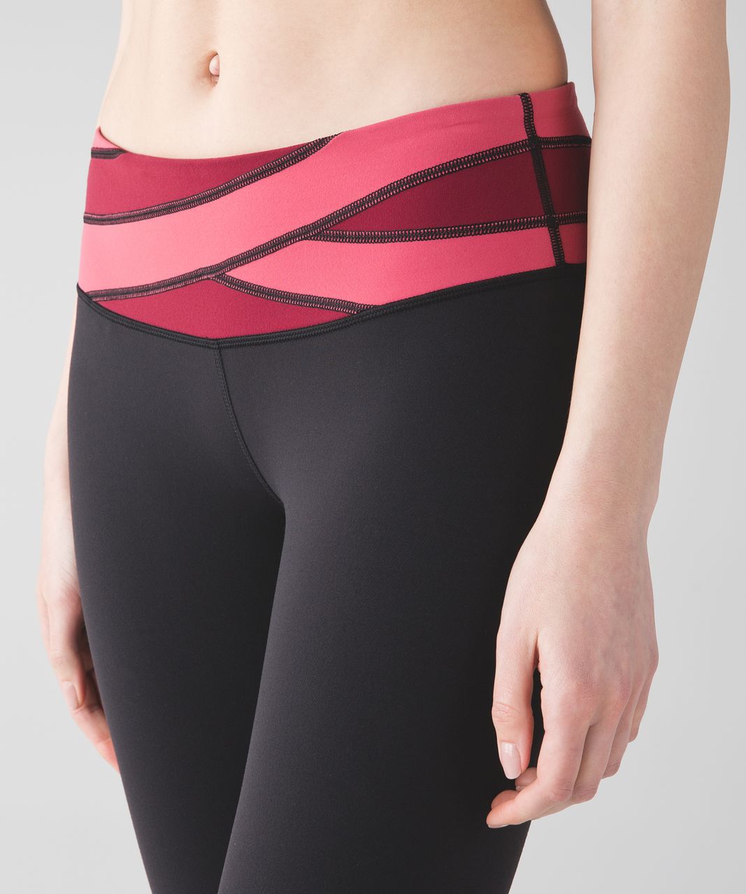 Lululemon Wunder Under Pant III - Black / Fireside Red / Rosewood - lulu  fanatics