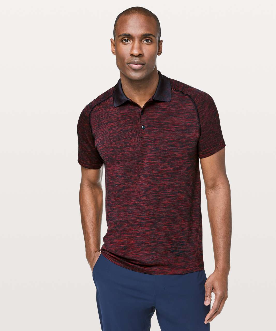 Lululemon Metal Vent Tech Polo - Spicy Red / True Navy