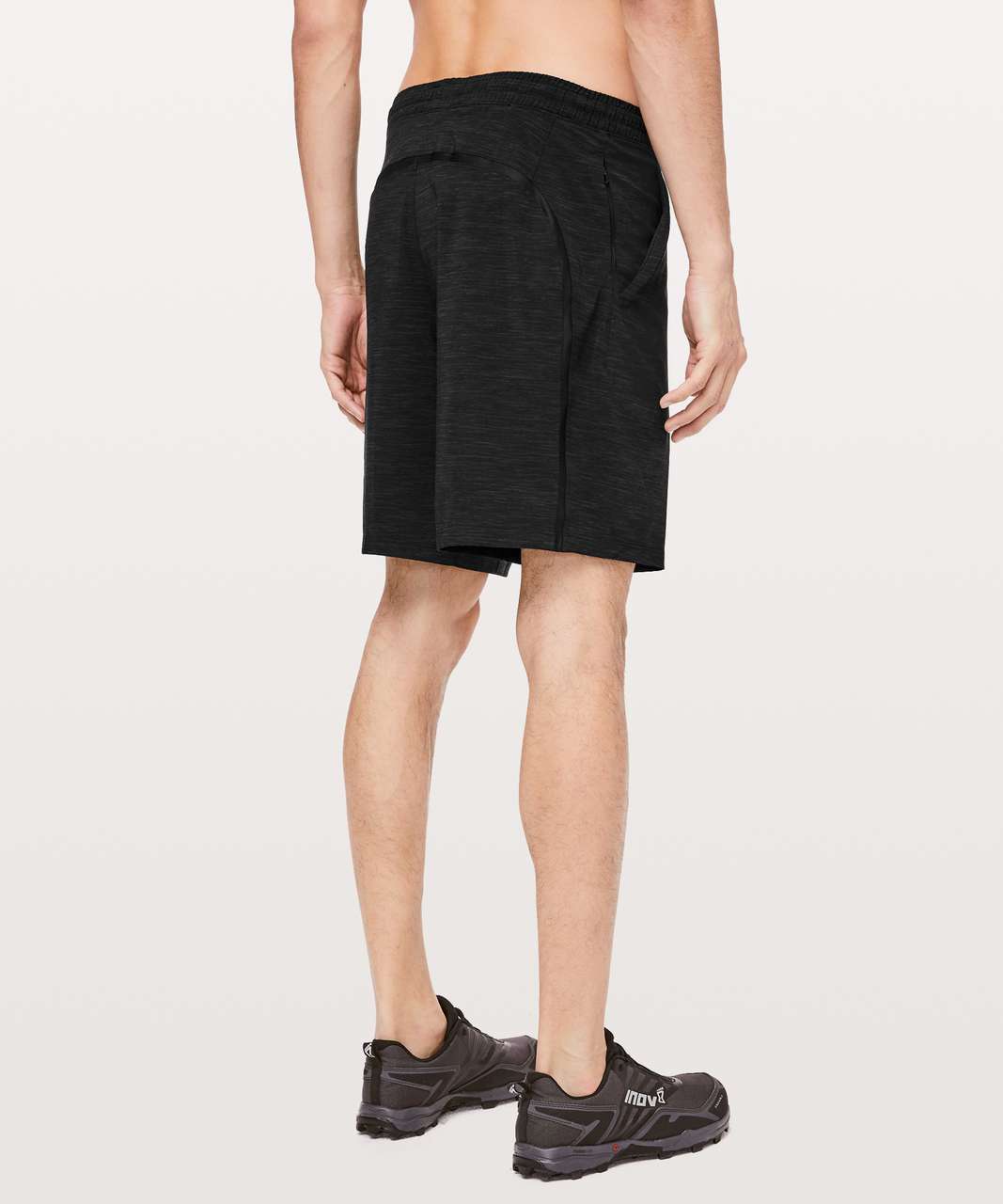 Lululemon Surge Lined Shorts 6 In Heather Allover Deep Coal Black