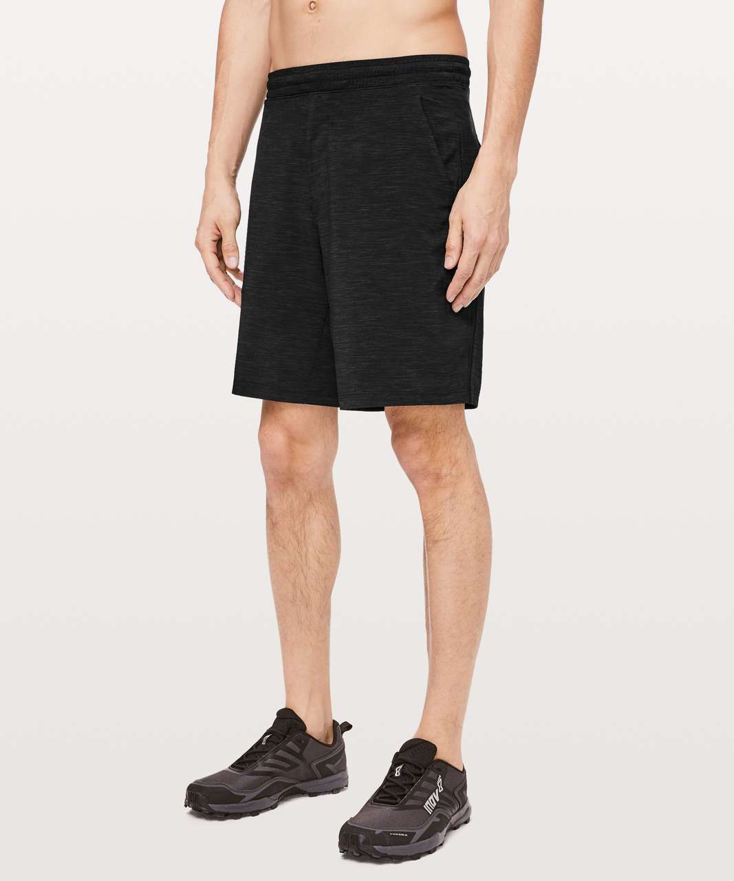 Lululemon - Pace Breaker Short Linerless 9 - Heathered Texture Printed  Mercury Deep Coal - $58.00