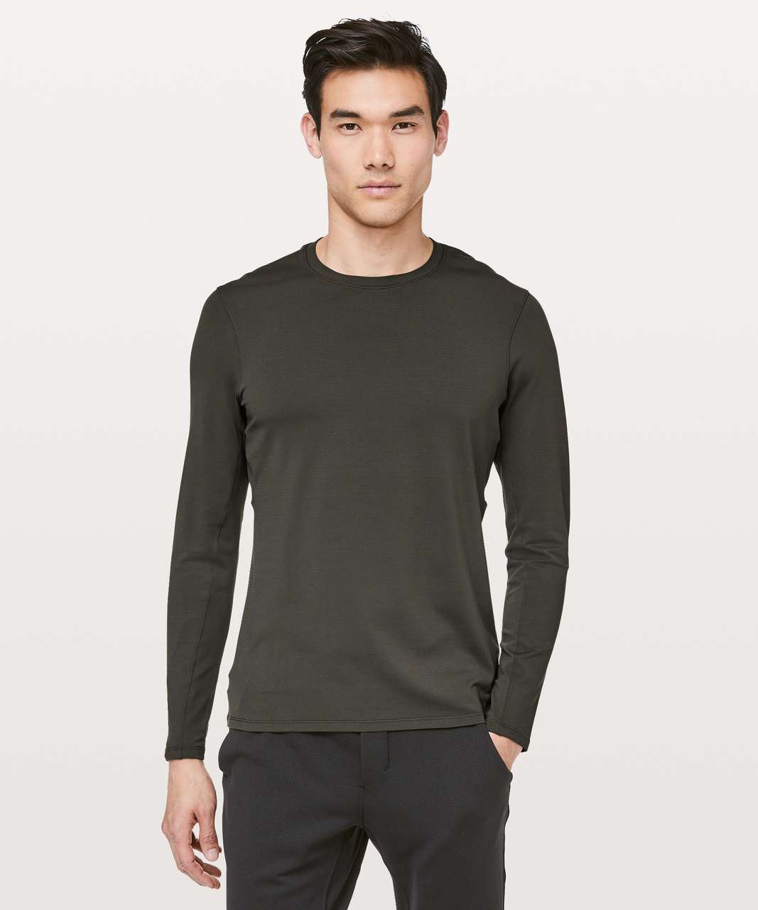 Lululemon Engineered Warmth Long Sleeve - Dark Olive / Dark Olive - lulu  fanatics