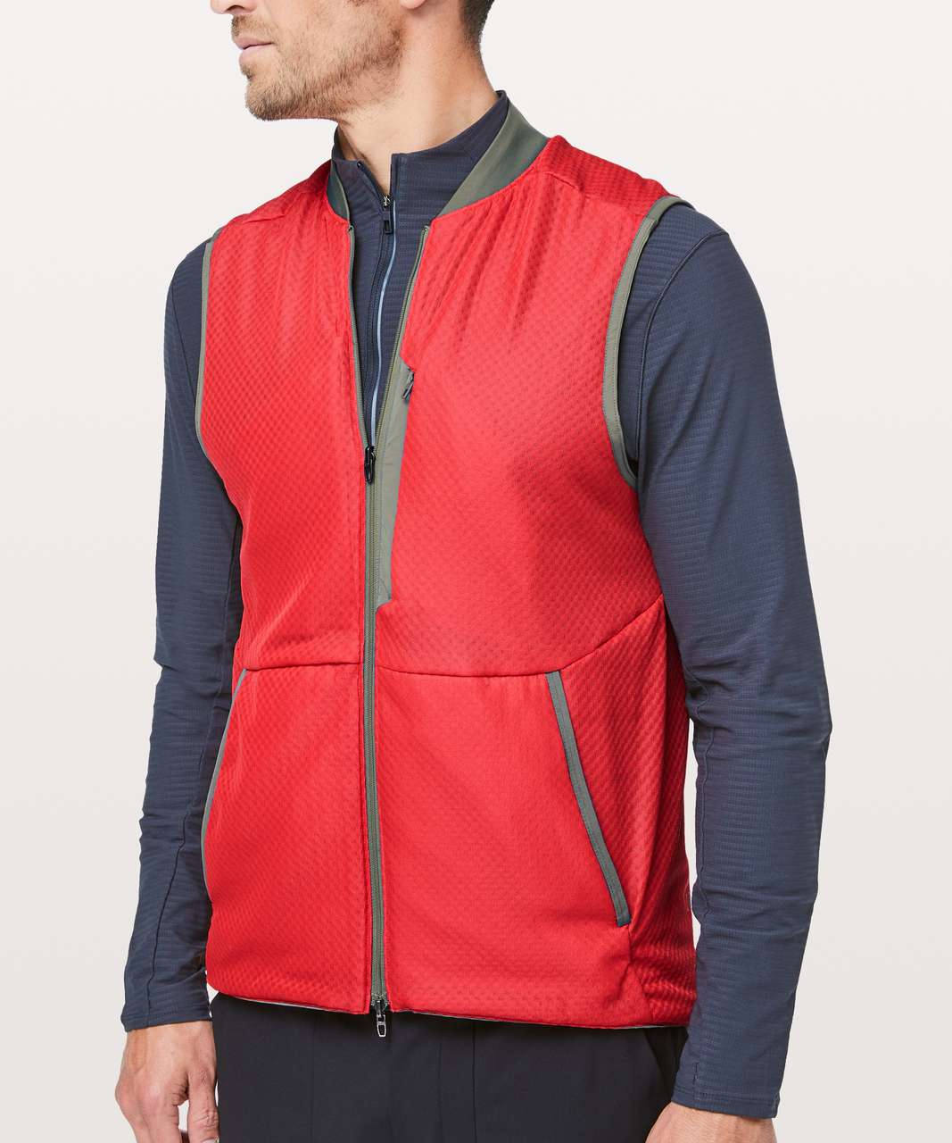 Lululemon Switch Gear Vest - Grey Sage / Spicy Red