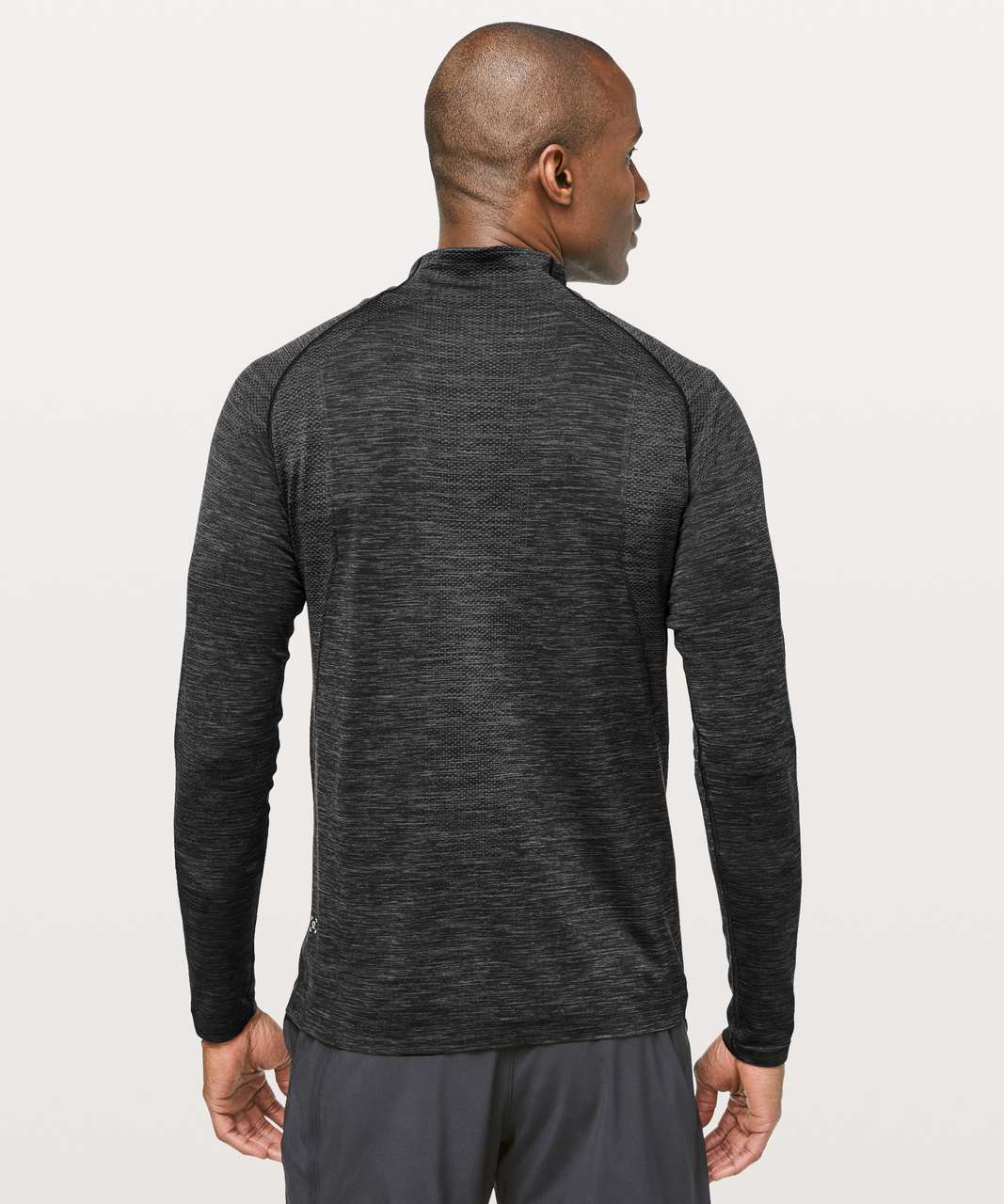 lululemon athletica Seamless Half-zip Training Tank Top in Black