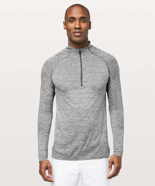 Lululemon Metal Vent Tech 1/2 Zip - Slate / White - lulu fanatics