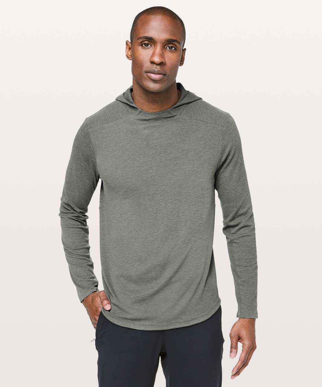 Mens Grey Long Sleeve Hoodie