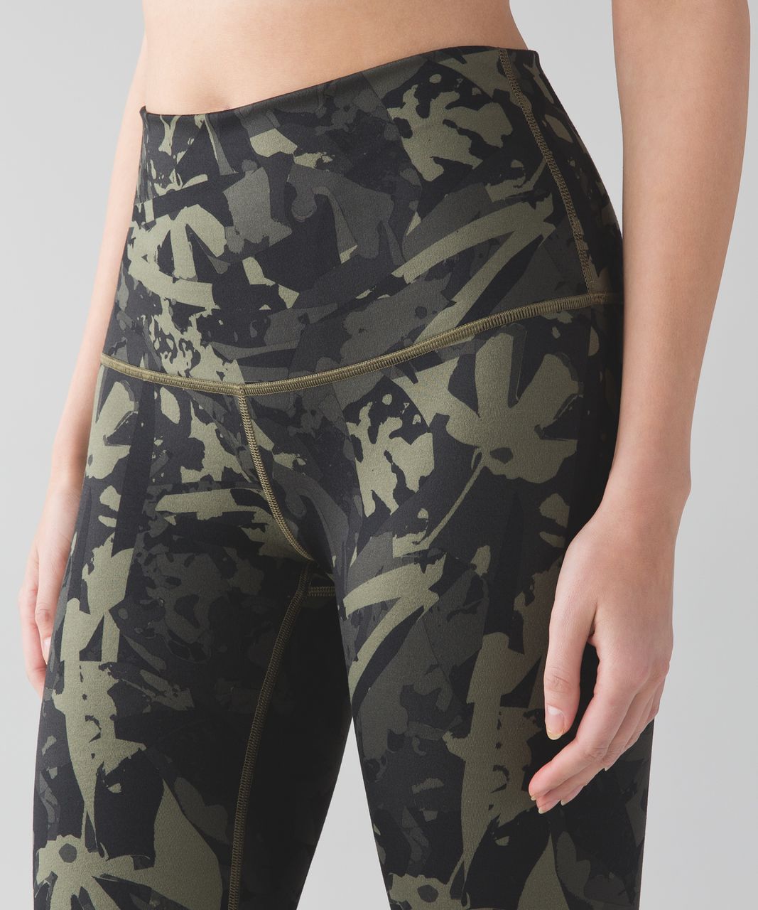 Lululemon Wunder Under Pant (Hi-Rise) - Pop Cut Fatigue Green Black