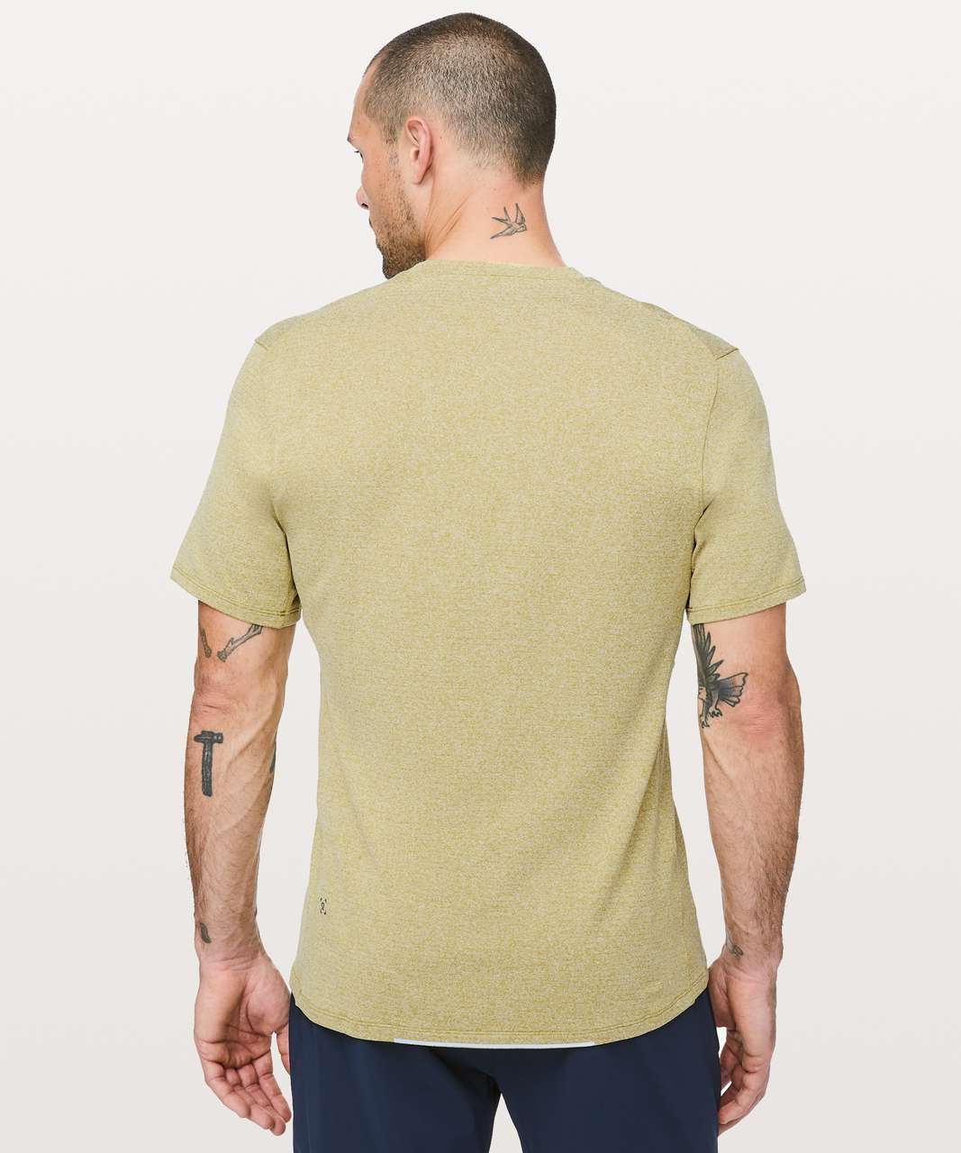 Lululemon Drysense Mesh Short Sleeve - Heathered Golden Lime