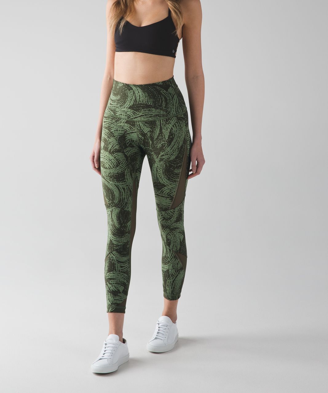 Lululemon Highest Times Pant - Mini Wavy Desert Olive Fatigue Green / Fatigue Green